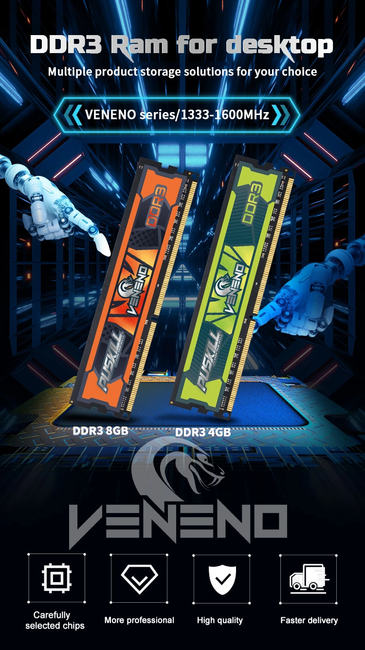 PUSKILL Reliable Unbuffered DDR3 DIMM Memory Continuous Stable Operation for Long-Running Basic Industrial Control Host Reliable DDR3 DIMM Module