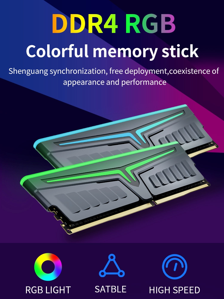 High Performance DDR4 RGB Ram 8GB 16GB 32GB 2666MHz 3200MHz 3600MHz For PCs Product High Performance DDR4 RGB Ram