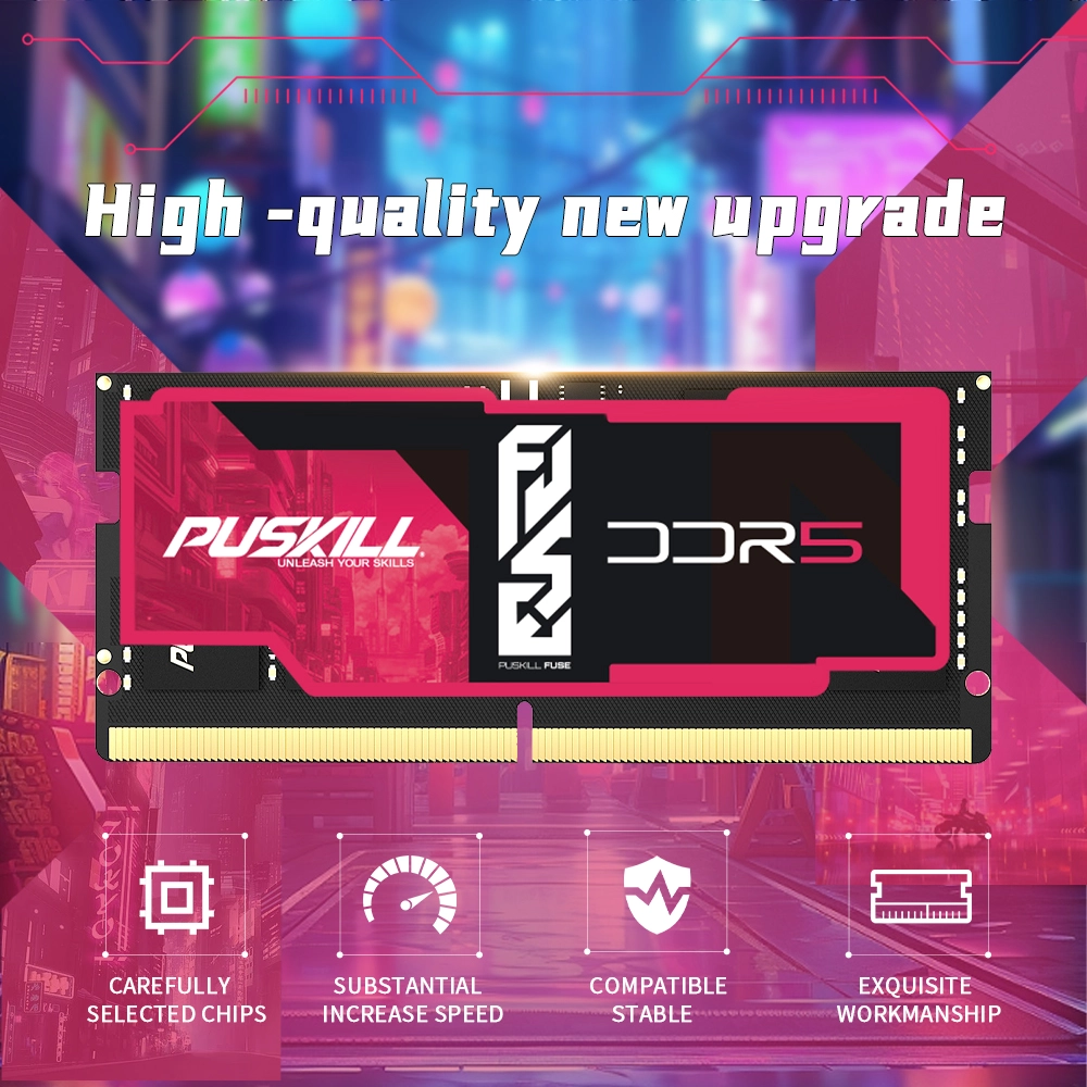 PUSKILL Wide Compatibility DDR5 Laptop RAM for New Generation Notebook Upgrade High-Speed DDR5 Laptop RAM