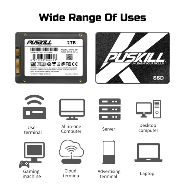 High Performance SATA3 SSD 120GB/240GB/512GB/1TB/2TB – Fast PC