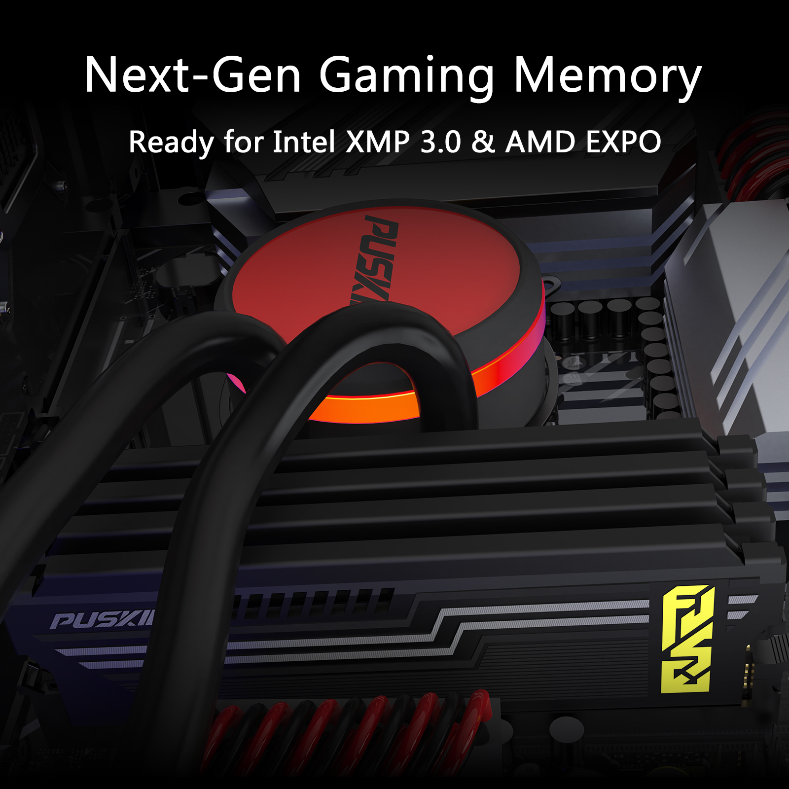 PUSKILL Stylish Heatsink DDR5 PC Memory Wide Motherboard Compatibility for Custom Gaming Rig & Home High-End Computer Assembly puskill ddr5 ecc desktop ram 8gb/16gb/32gb 4800mhz/5600mhz/6000mhz in stock for computer games ps5 support customised