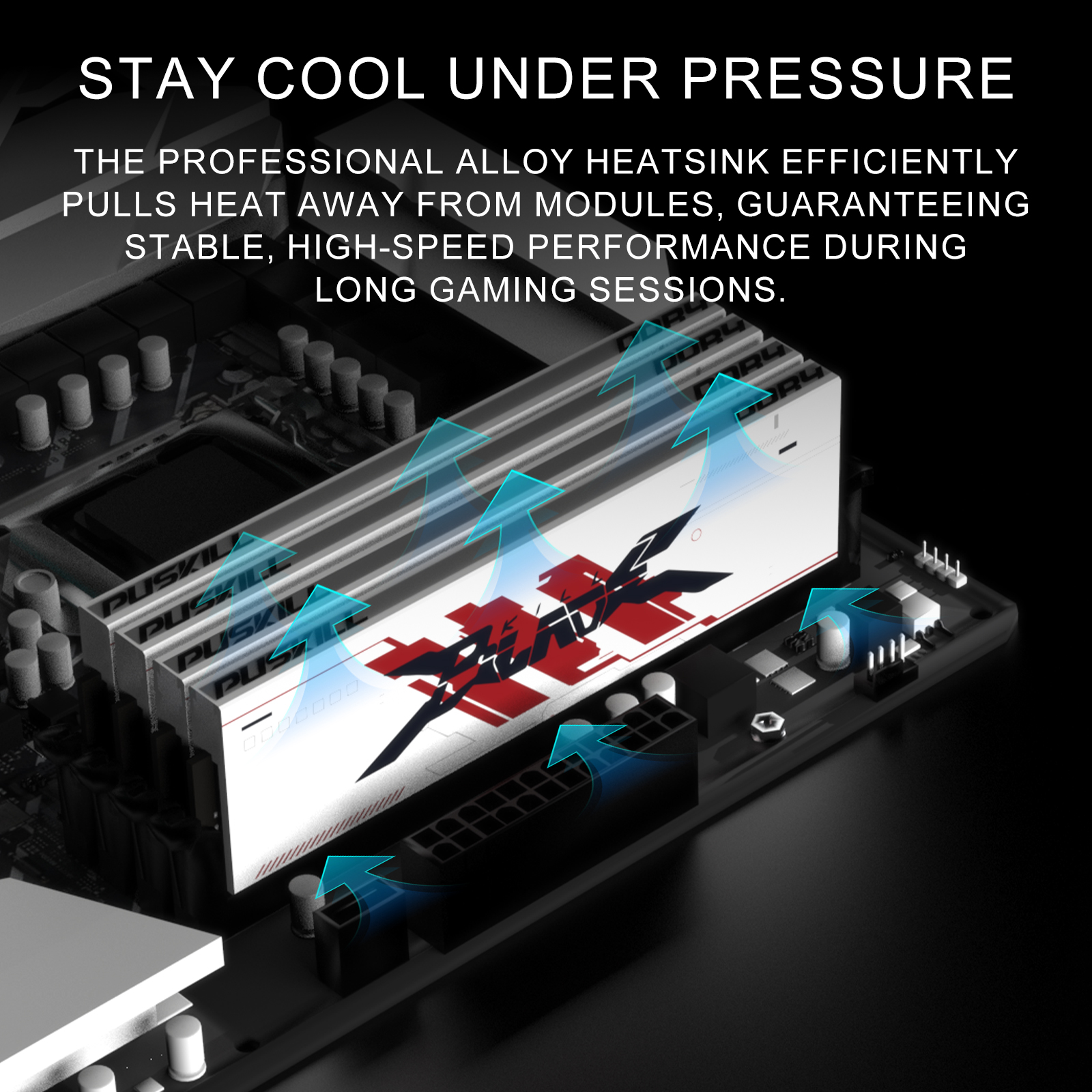 PUISKILL DDR4 Desktop Memory Enhanced Heat Dissipation RAM for Long Hour Streaming & Video Rendering Workstation High Capacity DDR4 Desktop RAM