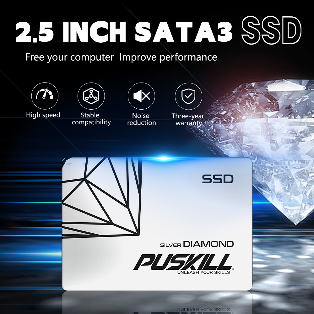 PUSKILL 2.5 Inch SATA SSD Simple Installation Obvious Performance Boost for Outdated Computer Equipment 2.5 Inch SATA SSD